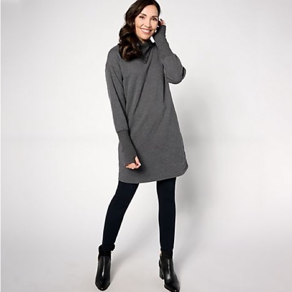 Studio Park | Regular Sweatshirt Dress in Charcoal Grey - Picture 3 of 12